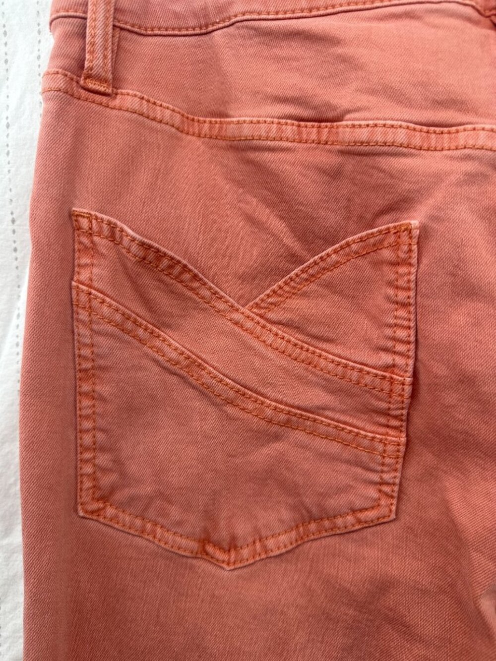 Shyanne Womens Jeans Sz 32 Peach Flare Leg Tulip-Pocket Boho Hippie Festival - Picture 7 of 14